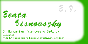 beata visnovszky business card